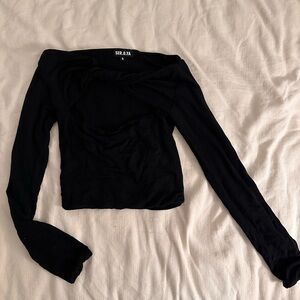 Ser.oya black long sleeve twist top